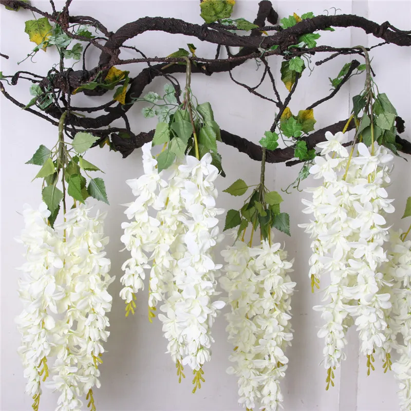 

Artificial silk wisteria orchid wall hanging decoration rattan Home ceiling balcony decor fake flower wedding Scene layout vine