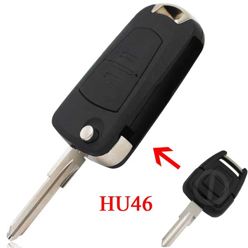 

2 Button Folding Flip Remote Shell Case Smart Car Key Housing Fob for Opel Astra Vectra Zafira Corsa Kadett HU46 Uncut Blade