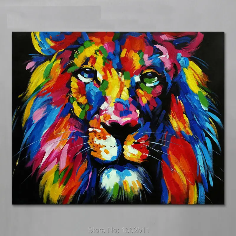 Aliexpress.com : Buy Hand Painted Animal Lion Oil painting ...
