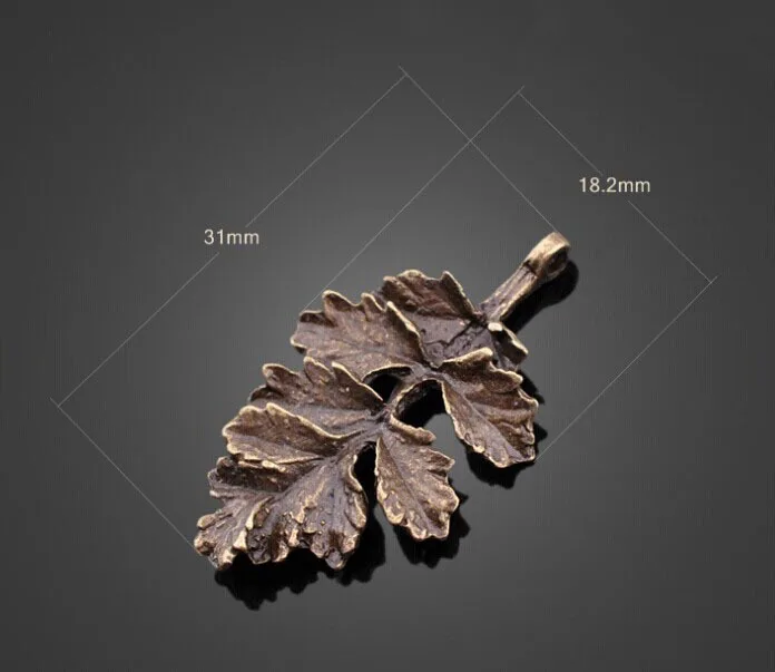 

50pcs Antique Bronze Retro Leaves Jewelry Charms Pendants-DIY Findings Necklace Bracelet Metal Fashion Accessories 31mmX18.2mm