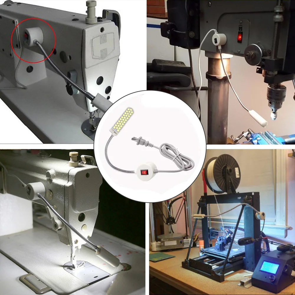 10/19/20 Вт, 30 Вт, светодиодный швейная машина светильник и магнитным креплением для швейной машины «гусиная шея» светильник светодиодный рабочий светильник 220v Светодиодный светильник для швейной машины
