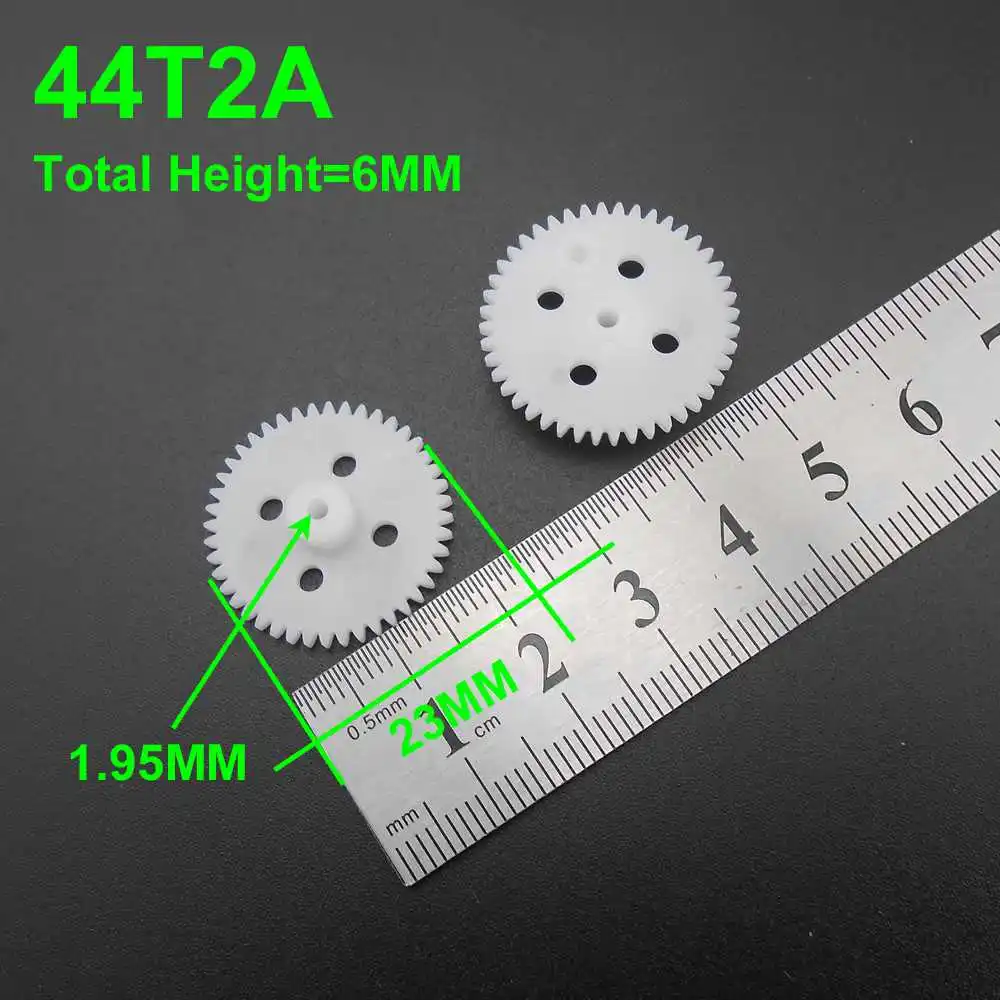 5Pc/20Pc 0.5M 플라스틱 스퍼 기어 1.95mm 보어 2mm 샤프트에 딱 맞는 28T-120T 다중 톱니 옵션 DIY 모델 변속기 기어