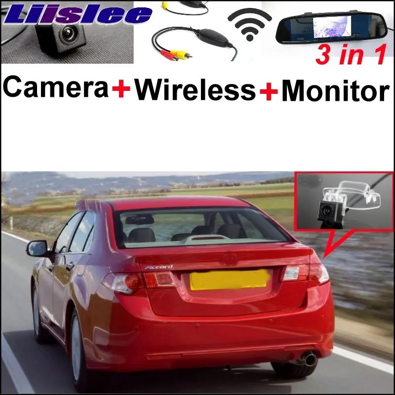 Liislee Special Camera + Wireless Receiver + Mirror Monitor Easy Parking System For HONDA For Accord Europe Spirior 2013~2015