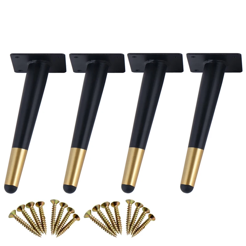 

4pcs Furniture feet 15cm Metal Tapered table Sofa Cabinet legs Cupboard Coffee tea bar Stool chairs Feet With mounting screws