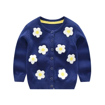 

Sun Flower Girls Sweater Cardigan Cotton Soft Kids Sweater For Girls O-Neck Long Sleeve Baby Cardigan Autumn 2-6Y Girls Clothing