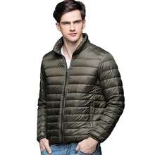 HOT! 2016 herbst Winter mann Ente Daunenjacke Ultra Light Dünne Plus Größe Winter Jacken Männer Stehen Kragen Oberbekleidung Mantel