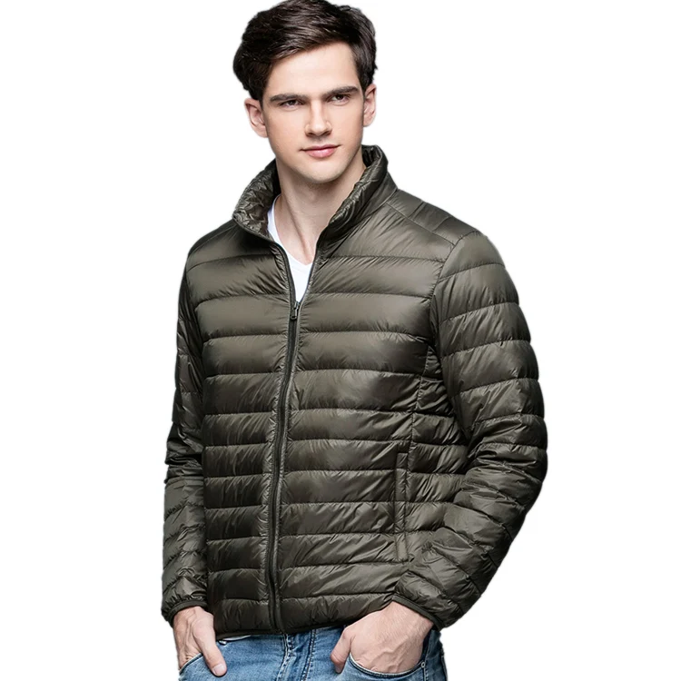 Beste Nieuwe Herfst Winter Man Eend Donsjack Ultra Licht Dunne Plus Size Lente Jassen Mannen Stand Kraag Bovenkleding Jas