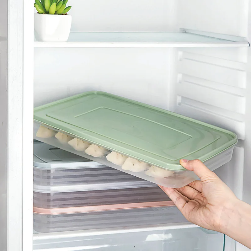 

Single Layer Dumpling Boxes Storage Tray Food Container Box For Keep Fresh Refrigerator Frozen Dumplings Storage Boxes