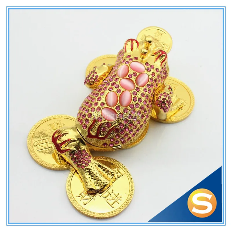 

Big Size Money Frog Metal Craft FengShui Style Trinket Box