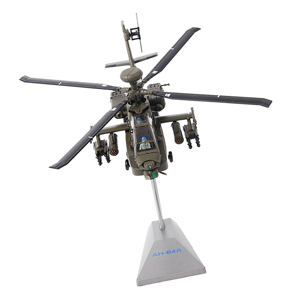 1:72 Scale AH-64 Apache Helicopter Airplanes Airforce Diecast Alloy Aircraft Arm Green