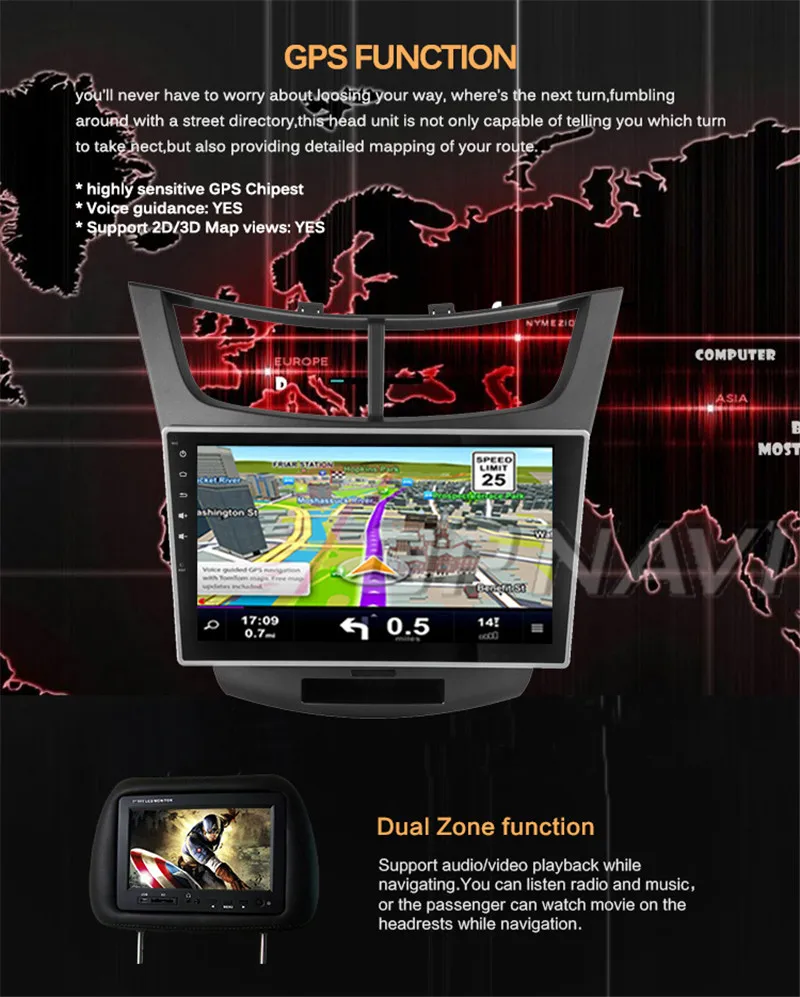 car stereo  2din For Chevrolet Sail 3 2015