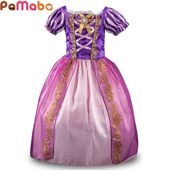 

PaMaBa Elegant Princess Dress for Girls Rapunzel Cinderella Cosplay Costume Children's Party Dress-up Snow White Kids Ball Gown