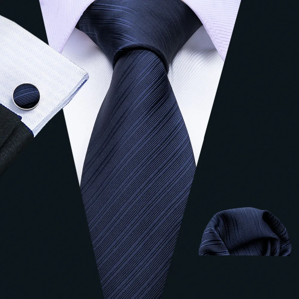 

2018 New Arrival Fashion Tie Set Neck Ties For Men 8.5cm Width Ties Blue Solid Necktie Gravata For Business Wedding Party