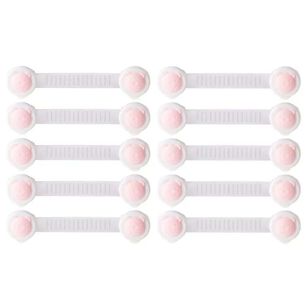 

10pcs Child Kids Baby Safety Locks Cabinet Door Fridge Drawer Cupboard Adhesive Lock Latch-pink
