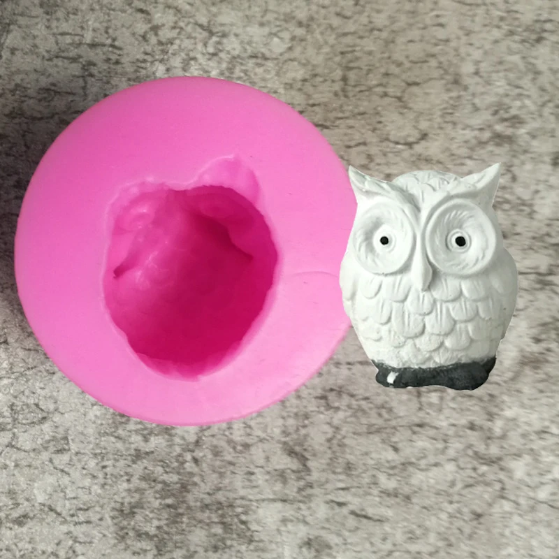 

1424TILLWELL Small Owl Shape Hands Shape 3D Silicone Cake Mold, Cartoon cake tools Soap Mold Cake Decoration Owl Fondant
