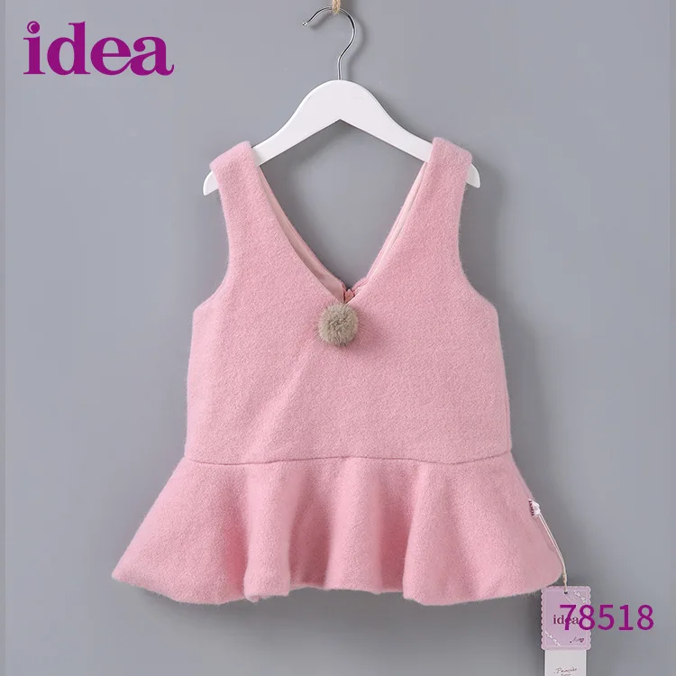 Baby girl clothes winter new children's woolen vest dress Korean version of the winter woolen V-neck vest dress Baby girl clothes winter new children's woolen vest dress Korean version of the winter woolen V-neck vest dress