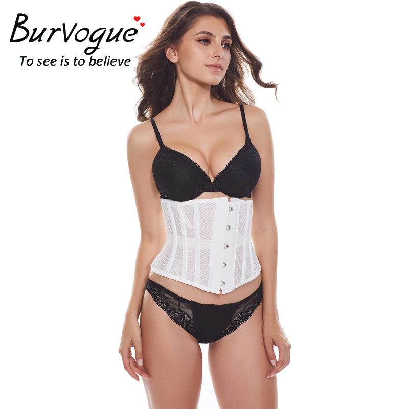 Burvogue женские корсеты под грудь и бюстье талии Cincher корсет для похудения Корсеты дышащие сетки атласные талии тренер корсеты