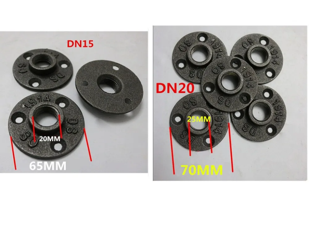 DN15 DN20 чугунный фланец литье под старину базовый кронштейн для G3/4 &quotтрубы 4 шт./лот