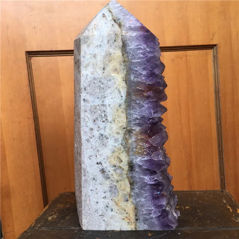 

wand natural amethyst quartz Crystal Stone and craft reiki healing Decorative wand