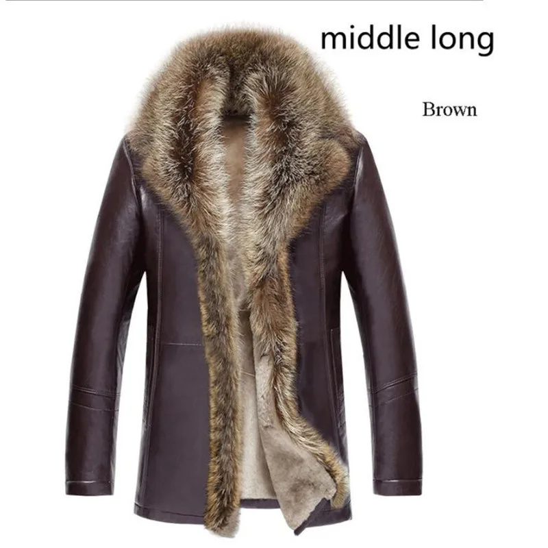 Новинка, зимняя мужская куртка из овечьей кожи, пальто из натуральной кожи, утолщенный меховой воротник с животным принтом, jaqueta masculino, плюс размер, M-5XL