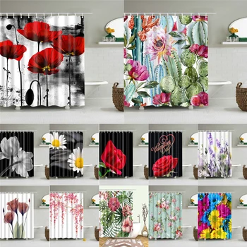 

Waterproof Bath Shower Curtains for Bathroom Custain Home Decoration 3d Flowers Printing High Quality Polyester Bath Screen