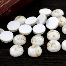 Новая мода 40 шт 12 мм белые цвета Встроенная металлическая фольга плоская задняя Смола Кабошоны Cameo-Z5-28