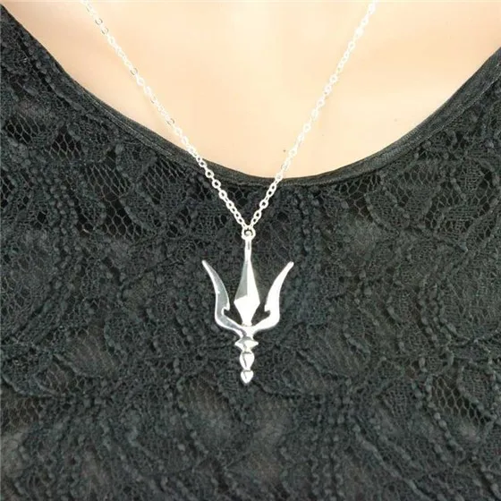N061 Trishul Ukraine Symbol Trident Necklace Neptune Greek Spear Necklace Olympians Trident Necklace Anchor Necklace