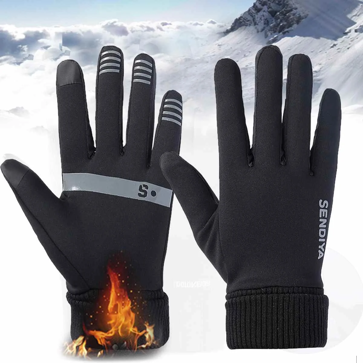 Теплые лыжные перчатки Зимние флисовые водонепроницаемые перчатки для сноуборда зимние мотоциклетные лыжные перчатки спортивная одежда для мужчин и женщин перчатки