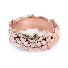 Женское милое кольцо на палец в виде цветка маргаритки, винтажное розовое золото, серебро, обручальные кольца для женщин, модные свадебные ювелирные изделия S3