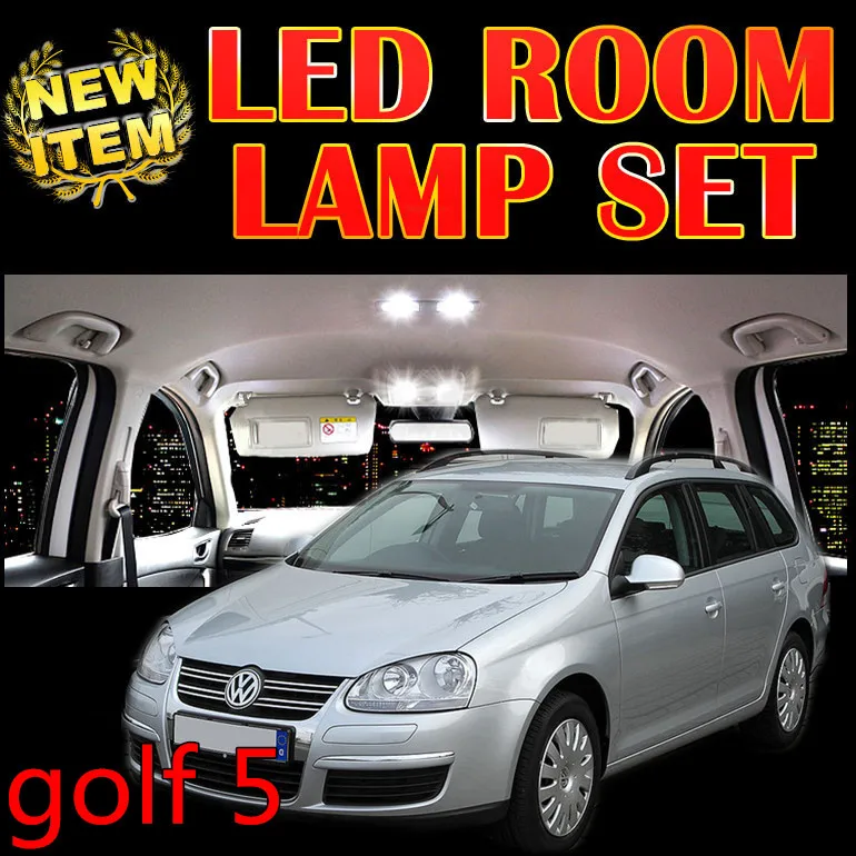 Cheetah 6 X free ship Error Free Car LED Vehicle Interior Map Dome Door Lights Bright Kit Package for vw golf 5 accessories