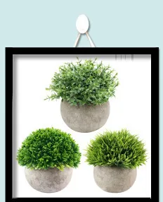 Винтаж бонсай моделирование растений украшения цветок шар Трава шар горшок для оформления дома пластиковая зеленая трава растения