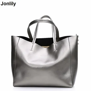 

Women Shoulder bags Genuine Leather tote Bag female luxury handbag High Quality Large capacity bolsa feminina SLI-156