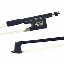 Natural Mongolia Horse Hair Carbon Fiber Material Violin Bow! DEEP and POWERFUL Tone, Nice Design 4/4 Size Black Color VingoBow