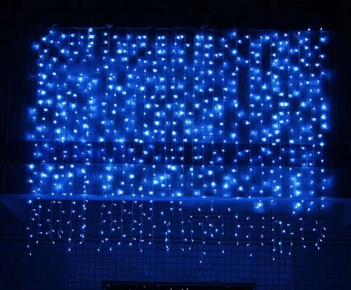 Наружное художественное оформление, 3.5m96leds гирлянда типа занавеса из светодиодной ленты 220 V/110 V свет сада Рождественская гирлянда декоративные огни - Испускаемый цвет: Синий