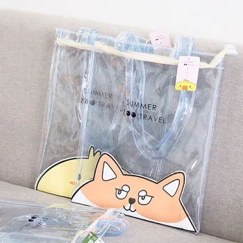 

1pcs summer new transparent gift bag green handbag PVC bag Sumai home ZOO shoulder bag SMF-1930