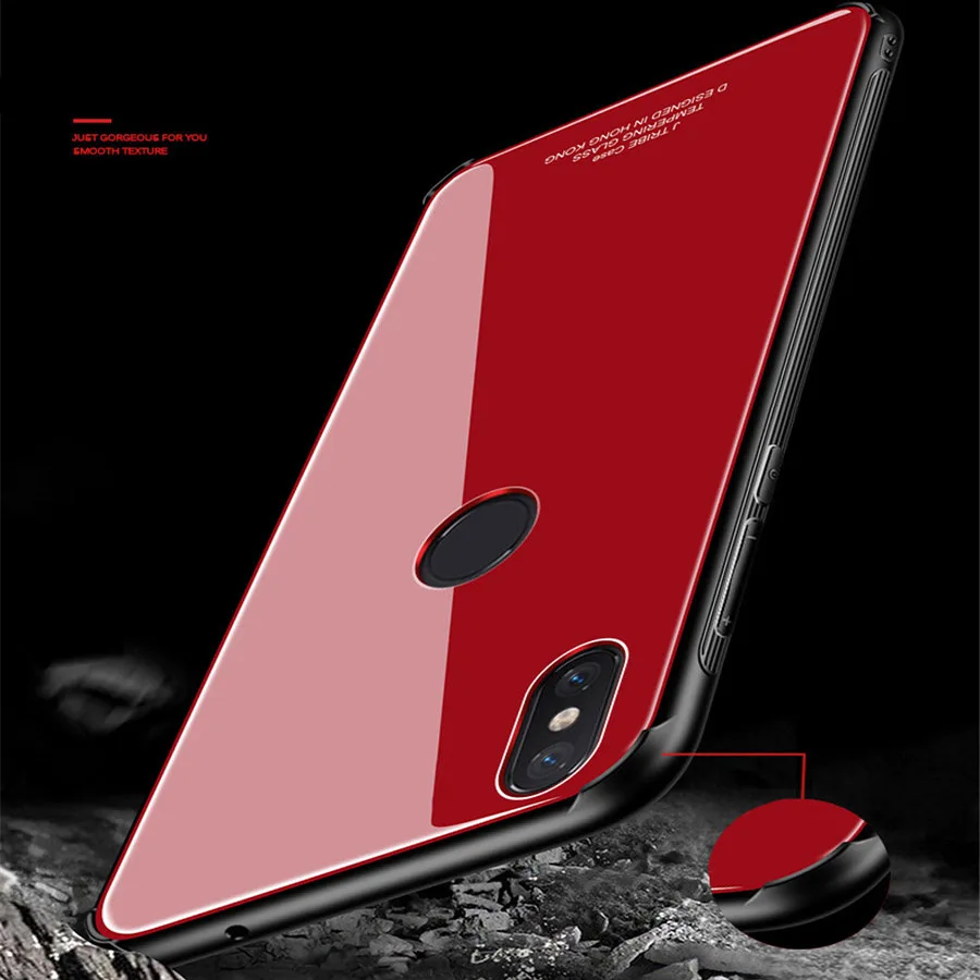 For Xiaomi Mi 8 Case SE Shockproof Cover Tempered Glass TPU Armor Case