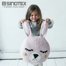 Ins Cute Animal Rabbit Cushion Knitted Crochet Handmade Pillow Plush Soft Toy for Children 30*30cm Home Decoration