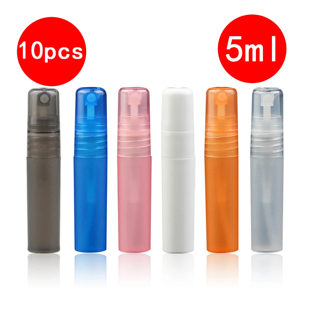 

5ml 10pcs Mini Travel Spray Bottle PP Plastic Perfume Bottle Atomizer Small Empty Makeup Container Pump containers Newest