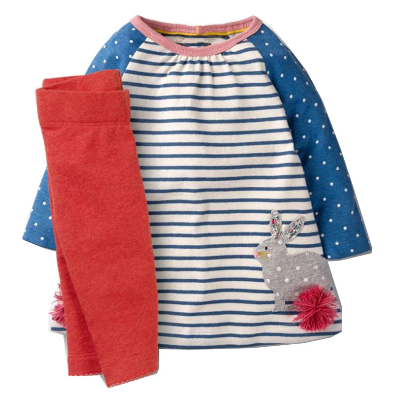 

Baby Girl Clothes Children Clothing Sets Girls Animal Applique Dress+Leggings Kids Tracksuit for Girls Back to School Outfits