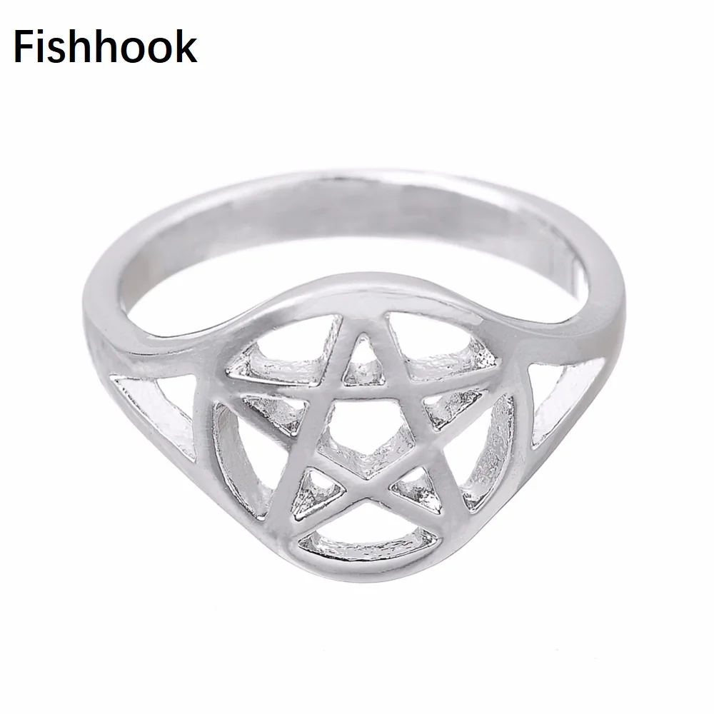

Wicca bulgaria punk pentagram viking antique Big ring 7.5 9.5mm fashion rings for women man Gift