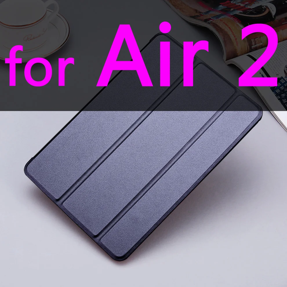 Для iPad Air2 Air1, ZVRUA ура чехол тонкий из искусственной кожи смарт-чехол для Apple iPad Air 1/2 Чехол крепкий стенд Авто Режим сна/Пробуждение - Цвет: Navy For Air 2