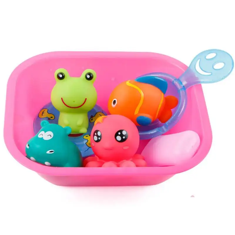 7 Pcs/Set Newborn Baby Bath Toys Baby Swimming Little Animals Toys