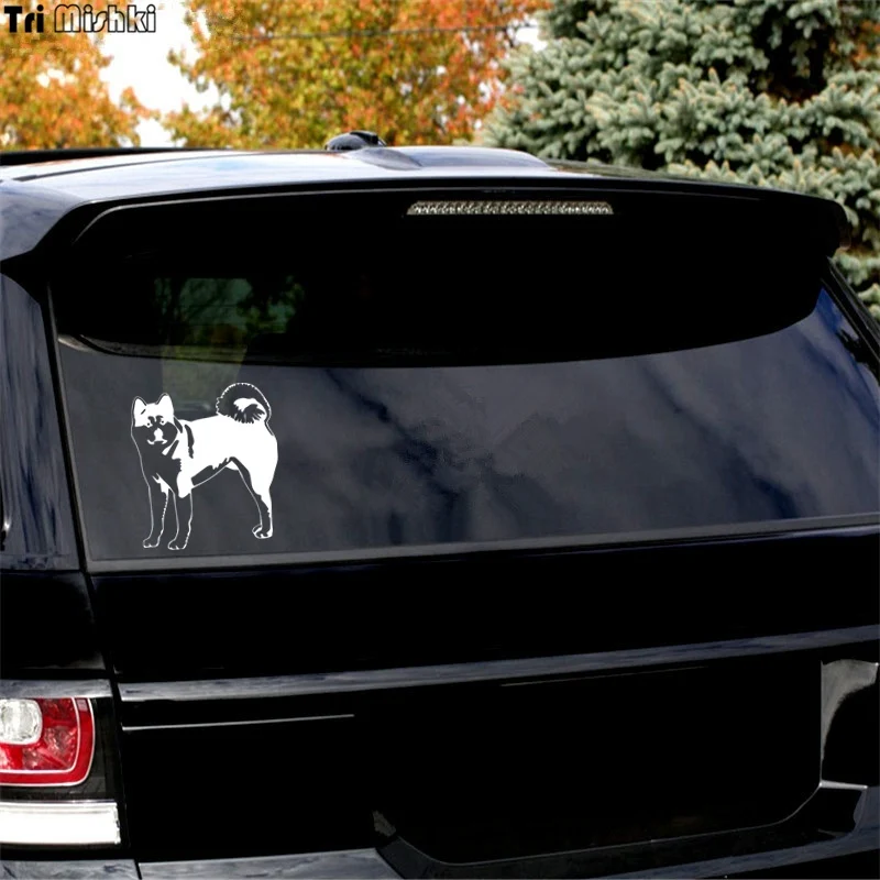 Tri Mishki HZX387# 16.9*15см american akita on board американская акита на борту виниловые наклейки
