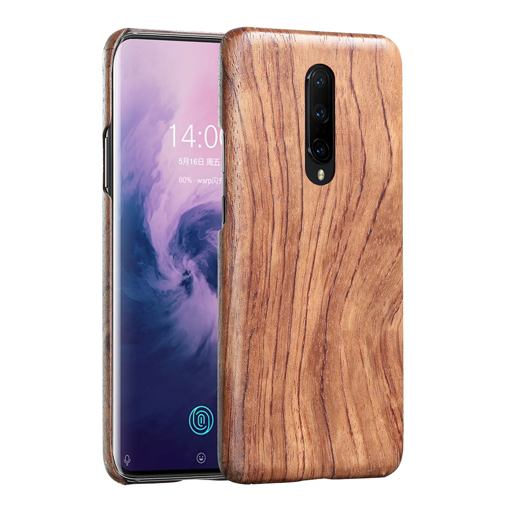 Тонкий чехол-накладка для OnePlus 7 Pro деревянное Розовое Дерево Бамбук орех энония дерево