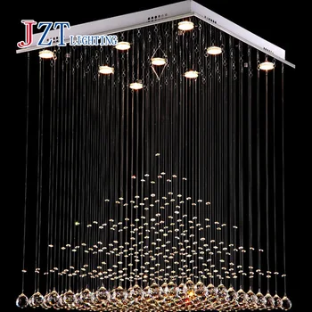 

GETOP Modern K9 Square Crystal Chandelier Restaurant Lamp Hanging Wire Pyramid Crystal Lamp Project Lights free shipping
