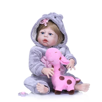 

Bebe girl reborn 22" full body silicone reborn dolls for children girl gift lifelike BJD fashion baby dolls reborn bonecas