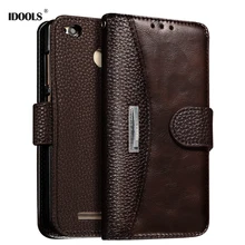 

for Xiaomi Redmi 4X Case IDOOLS Dirt Resistant 5.0 Inch Luxury PU Leather Flip Wallet Cover Phone Bags Cases for Xiaomi Redmi 4X