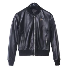 Повседневное пальто из натуральной овчины, женская короткая куртка из натуральной кожи, Женские Спортивные Куртки из натуральной кожи размера плюс YQ368