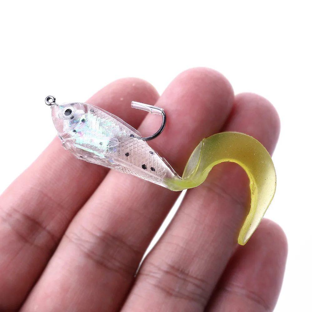 5Pcs Lures Soft Bait 6Cm Silicone Bait Worms Fishing Lure With Salt Fishing Fake Lure Wobbler Minnow W30410