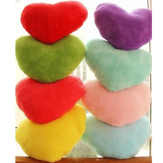 7 Colors Colorful Love Heart Shape plush toy Heart Shape Pillow Cushion